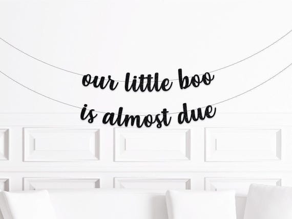 Halloween Baby Shower Decorations, Our Little Boo is Almost Due, October Baby Shower Decor, Fall Baby Shower Banner, Autumn Baby Shower