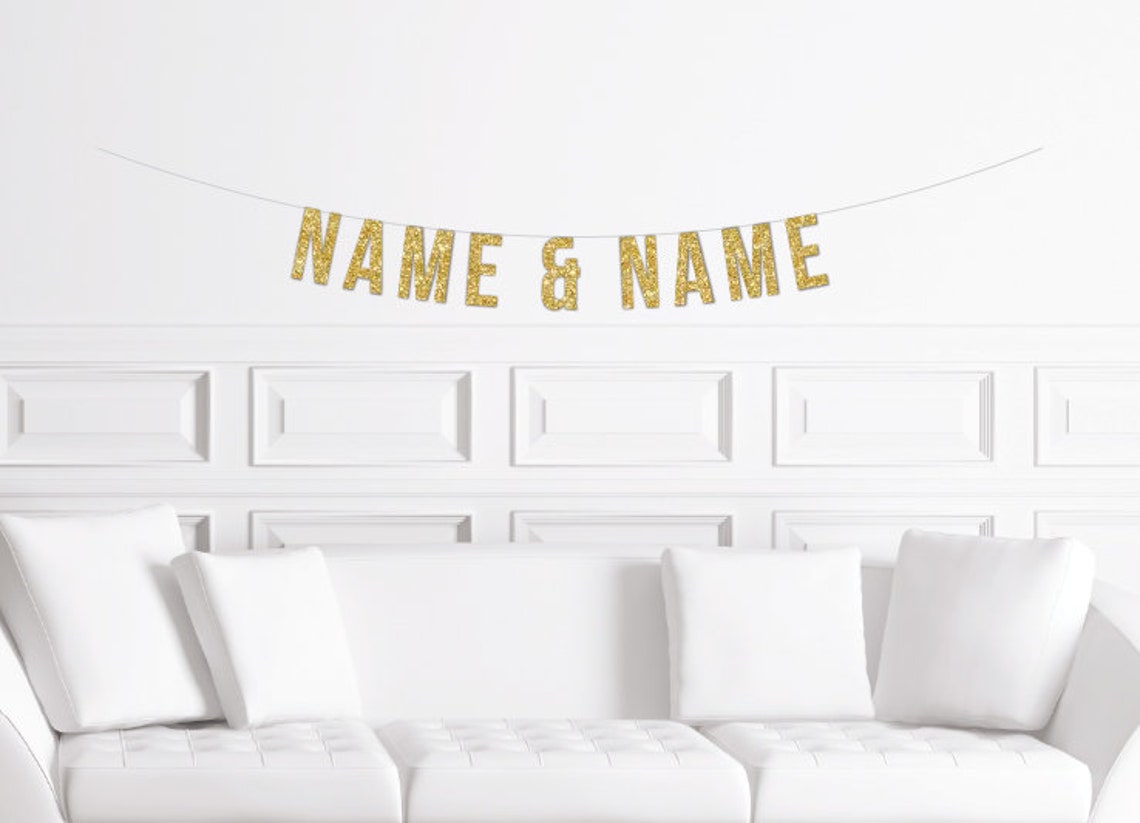 Custom Engagement Party Banner / Bride and Groom Personalized Etsy