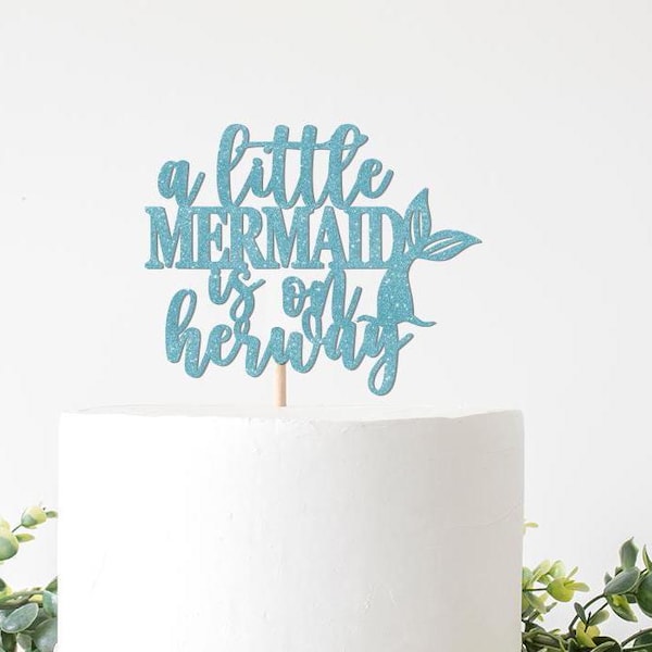 Mermaid Baby Shower Decorations, A Little Mermaid is On Her Way Cake Topper, Sea Theme Themed Ideas Ocean Sprinkle Sip N See
