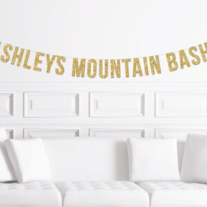 Custom Mountain Bash Banners with Bride's Name, Winter Bachelorette Party Decorations