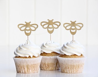 Adornos para cupcakes de abejas, decoración para baby shower con temática de abejorros, mamá de abeja, dulce como una abeja