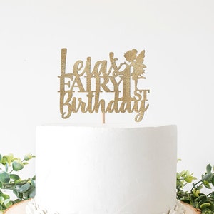 Custom Fairy 1st Birthday Decor, Personalized Fairy First Birthday Decorations, Fairy Name Cake Topper, Cake Sign, Fairtytale Party Supplies