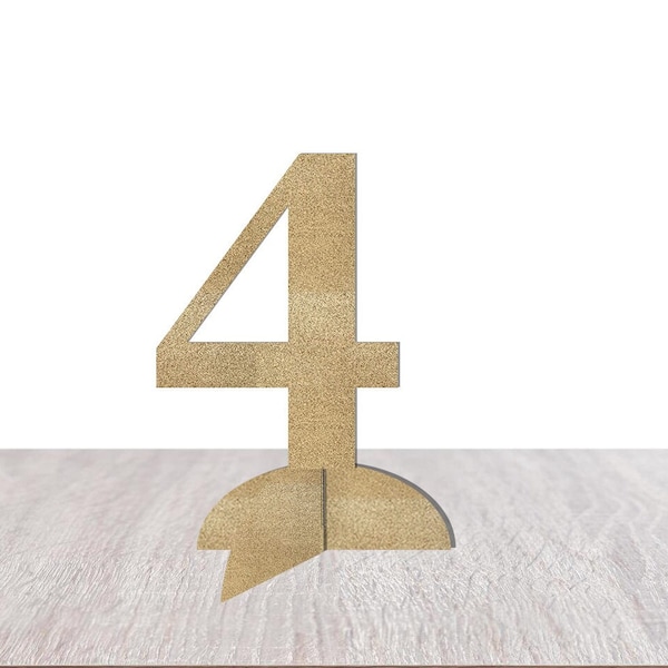 4th Birthday Table Decorations, Forth Birthday Centerpiece, Boy Girl Gold 4 Table Number Decor, Party Supplies