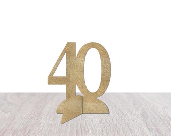 40th Birthday Decorations, 40 Table Decor, Forty Centerpiece, Tabletop Decoration, Table Sign, Fortieth Anniversary Party Supplies Fourty