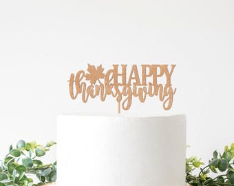 Happy Thanksgiving Cake Topper Thanks Giving Sign Table Centerpiece Thankful Dinner Decor Food Pick Give Thanks Decorations Friendsgiving