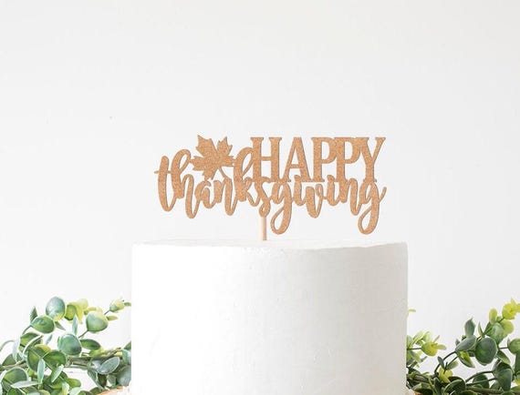Happy Thanksgiving Cake Topper Thanks Giving Sign Table Centerpiece Thankful Dinner Decor Food Pick Give Thanks Decorations Friendsgiving