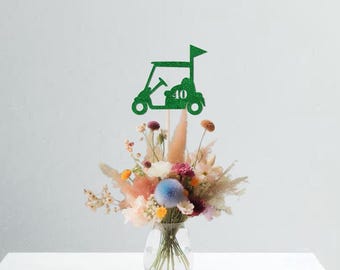 Golf Birthday Retirement Party Table Centerpiece, Floral Pick Decor, Vase Center Piece, 40th Birthday Man, 50th 60th Decorations Sign