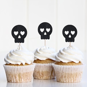 Here Lies Single Life Skull Cupcake Topper, RIP Single Life Cupcake Topper,  Halloween Bachelorette Decorations, Skeleton Party Decor