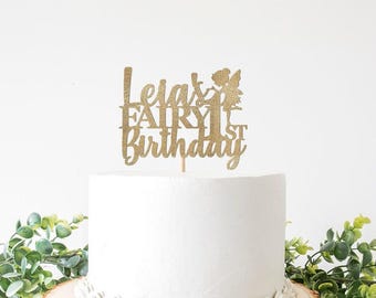 Custom Fairy 1st Birthday Decor, Personalized Fairy First Birthday Decorations, Fairy Name Cake Topper, Cake Sign, Fairtytale Party Supplies