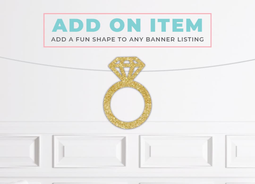 Banner Add On- Gold Glitter Diamond Ring - Etsy