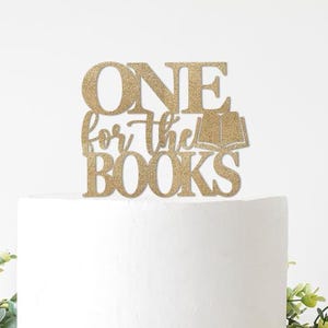 Adorno para tarta "One For The Books", decoración para primer cumpleaños con temática de libros, suministros para fiesta de primer cumpleaños de cuentos