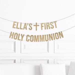 First Holy Communion Banner Custom, First Holy Communion Party Decorations, First Holy Communion Decorations Personalized