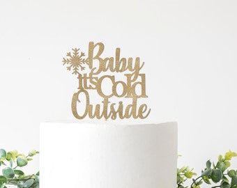 Baby It's Cold Outside Cake Topper, Winter Baby Shower Decor, December Baby Shower Decorations, Christmas Baby Shower Party Supplies