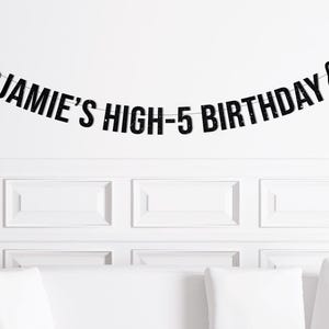 Custom High Five Birthday Banner, 5th Birthday Party Theme Boy Decorations, High-5 Birthday Decor, Fifth Party Supplies, Hand