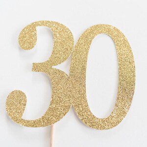 ゴールドグリッターの30ケーキトッパー、30歳の誕生日パーティーデコレーション