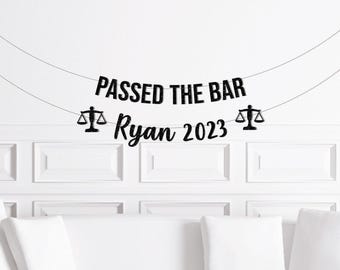 Law Graduation Party Decorations, Passed The Bar Banner Custom with Name and Year, Case Closed Decor, JD Graduate Party Supplies