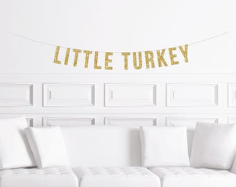 Little Turkey Thanksgiving Baby Shower Banner, Fall Baby Shower, Fall First Birthday Party Decor, Decorations
