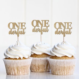 Onederful Cupcake Toppers, One Derful 1st Birthday Decorations, Isn't She Onederful Decor, First Birthday Theme Picks, Isn't She Lovely