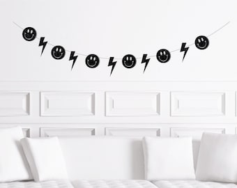 One Happy Dude Garland, One Happy Dude Decorations, Boys 1st Birthday Theme, Smiley First Birthday Boy, Checkered Trendy, 6 Smiles 5 Bolts