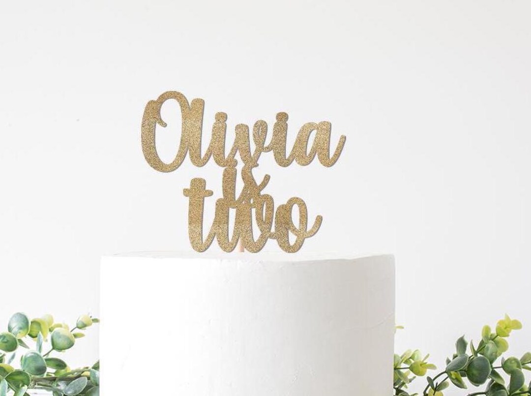 Custom 2nd Birthday Cake Topper Girl, Personalize Second Cake Smash ...