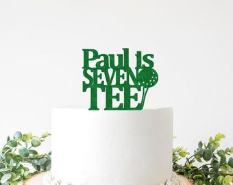 Custom Seventee Cake Topper, 70th Golf Birthday Decorations, Seven Tee Birthday Decor, Golfing Lover Husband Man Birthday Decor Sign