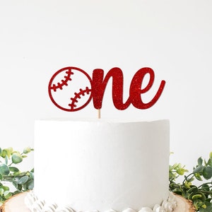Baseball 1st Birthday Decorations, Baseball One Cake Topper, Rookie Year First Birthday Decor, Sports Theme Cake Sign