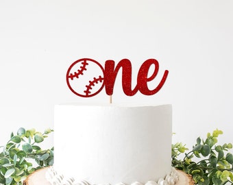 Baseball 1st Birthday Decorations, Baseball One Cake Topper, Rookie Year First Birthday Decor, Sports Theme Cake Sign