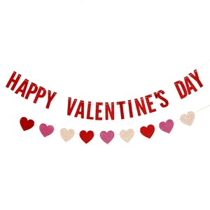 Large Happy Valentine’s Day Banner Decorations for Valentines Party Classroom Office