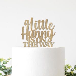 A Little Hunny is on the Way Cake Topper, Bear Theme Baby Shower Decoration, Boy Girl Baby Shower Decor,  Party Supplies Sign