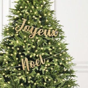 French Merry Christmas Tree Decorations, Joyeux Noel Christmas Tree Banner, Christmas Tree Wrap Banner, Christmas Tree Bunting, En Francais