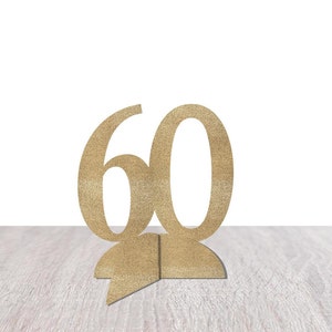 60th Birthday Decorations, 60 Table Decor, Sixty Centerpiece, Tabletop Decoration, Table Sign, Sixtieth Anniversary Party Supplies