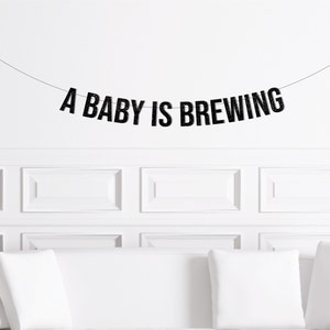 Bannière Un bébé va préparer son bébé, Décoration pour baby shower d'Halloween, Décorations d'Halloween pour révéler le sexe, Articles de fête pour baby shower d'octobre, Panneau
