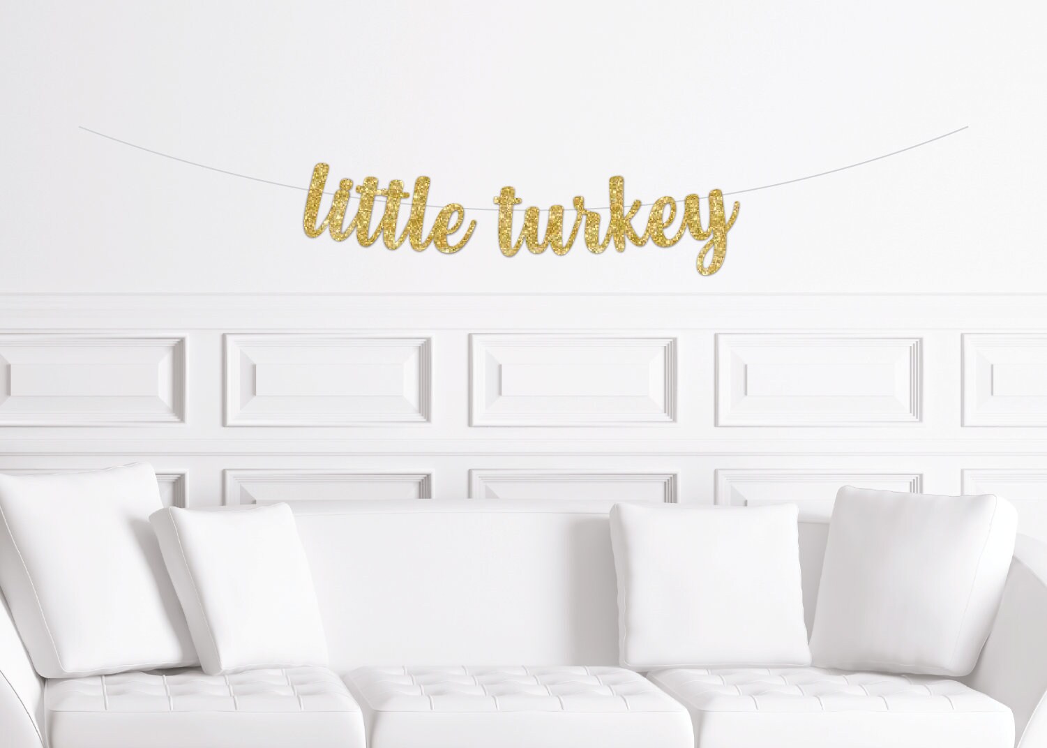 Little Turkey Cursive Thanksgiving First Birthday Banner Fall - Etsy