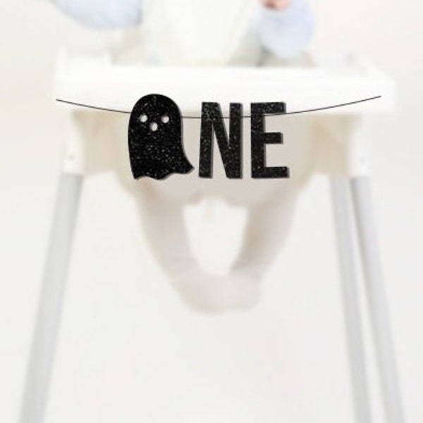 Spooky One Highchair Banner, Halloween 1st Birthday Sign, Little Boo Ghost Themed Cake Smash Garland, 1st Booday Party Supplies