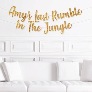 Custom Last Rumble in The Jungle Banner, Personalized Jungle Safari Bachelorette Decorations, Animal Print Bachelorette Decor