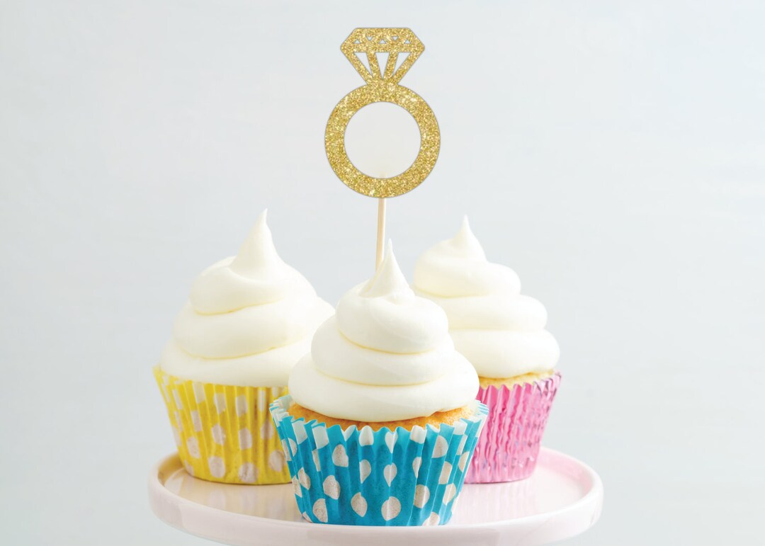 Diamond Ring Cupcake Topper for a Bridal Shower or Bachelorette Party ...