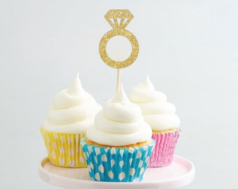 Diamond Ring Cupcake Topper for a Bridal Shower or Bachelorette Party Cup Cake