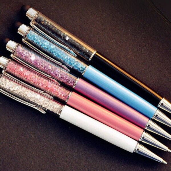 Crystal-Filled Ballpoint Pens