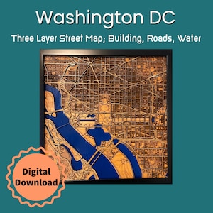 Plaque de rue multicouche Washington DC (téléchargement numérique)