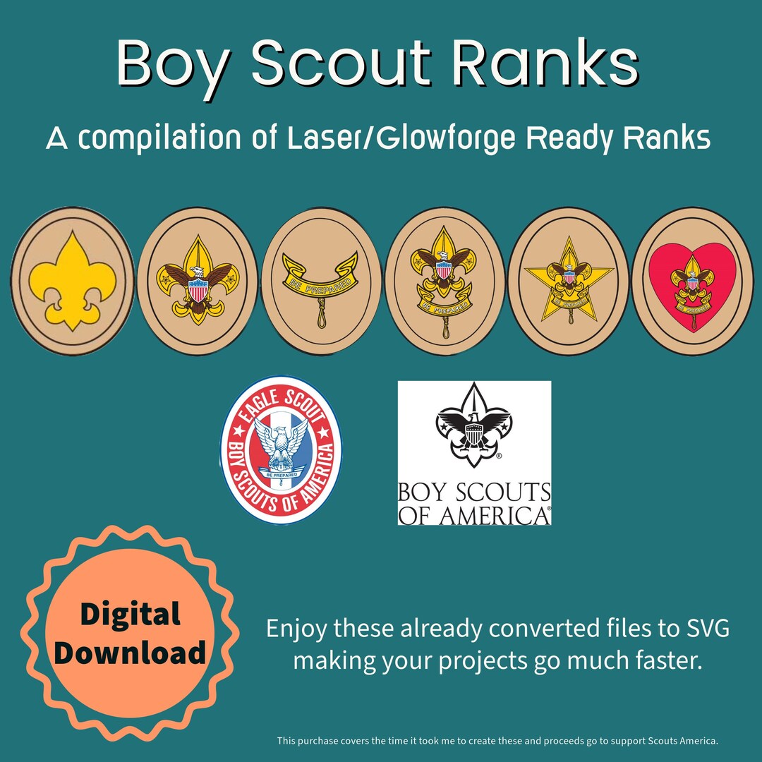 Boy Scout Ranks digital File Etsy UK