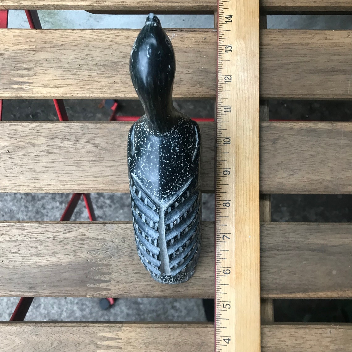 Soapstone Carving Black Stone Loon Inuit Sculpture Signed Etsy Canada