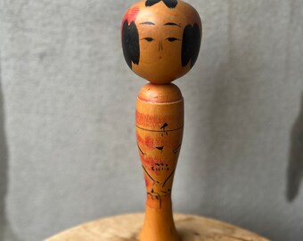 Mid Century Modern Japanese Kokeshi Doll Signed