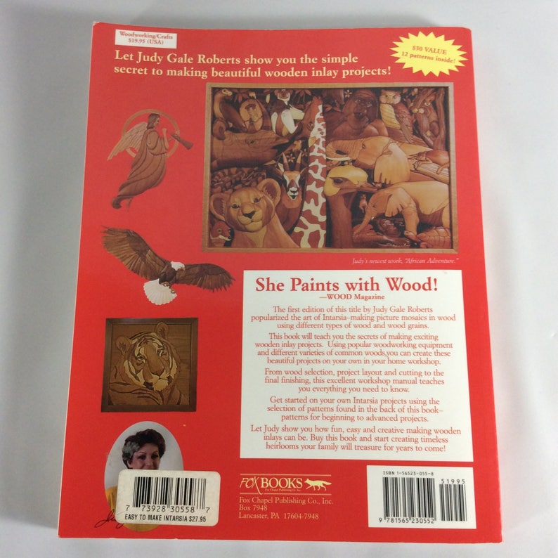 Roberts Woodworking How To Book Craft Book Wood Art Design Book Easy to Make Inlay Wood Projects by Judy G Intarsia