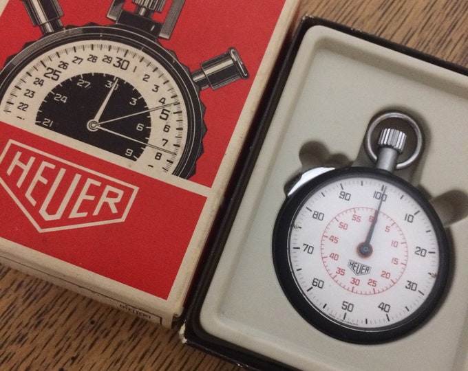 HEUER Stopwatch Century Decimal Timer Side Slide 7 Jewels Etsy