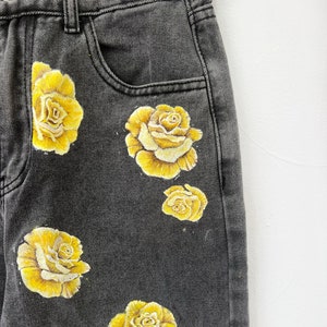 The &quot;How Much More?&quot; Custom Hand Painted Denim Jean Pant