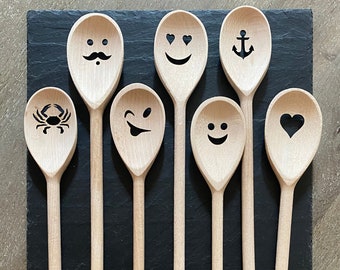 Smiley Emoji Wooden Spoon