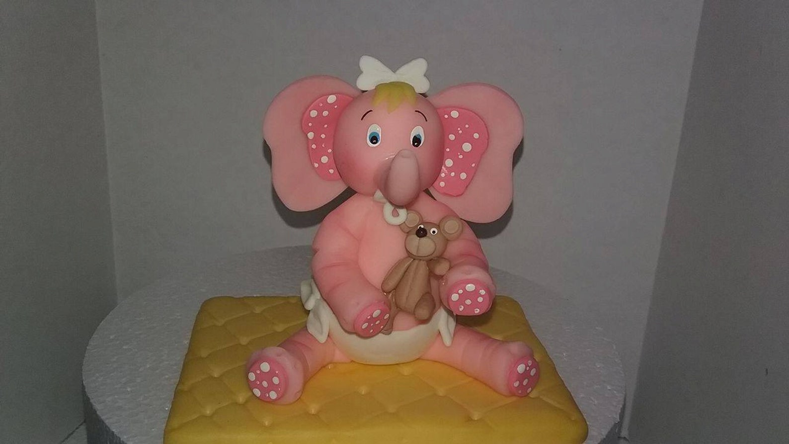 Pink Baby Shower elephant cake topper Etsy