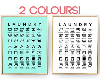 Laundry Room Decor Laundry Sign Laundry Symbols Printable Laundry Symbols Print Laundry Guide To Laundry Room Art Wash Icon INSTANT DOWNLOAD