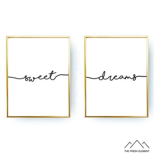 Sweet Dreams Print Typography Poster INSTANT DOWNLOAD Bedroom Decor Sweet Dreams Poster Bedroom Print Printable Wall Art Nursery Decor Gift image 1