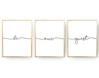 Be Our Guest Printable Wall Art Set of 3 Prints Set of 3 Wall Art Guest Room Decor Guest Bedroom Decor Be Our Guest Sign Instant Download